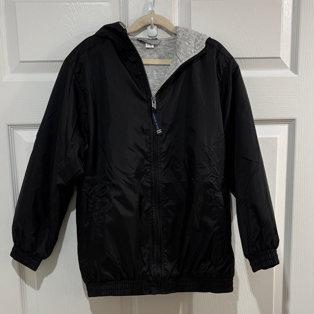 Charles River Apparel Kids Black Hooded Raincoat